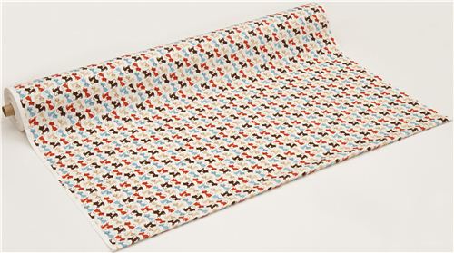 white oxford fabric with small cats by Kokka Japan 3