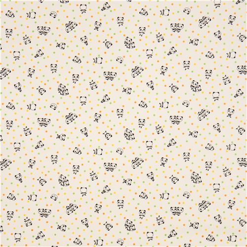 white panda bear fabric colourful dots by Cosmo from Japan 2