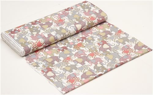 white patterned elephant animal fabric by Timeless Treasures 3