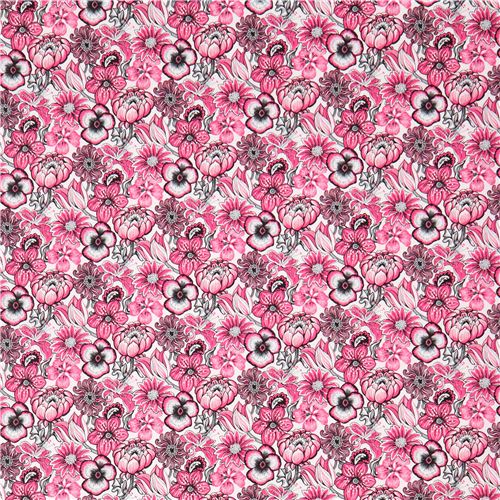 white pink flower fabric Marseille Blank Quilting USA 2