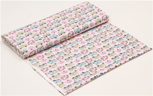 white-pink ice cream truck fabric by Timeless Treasures 3
