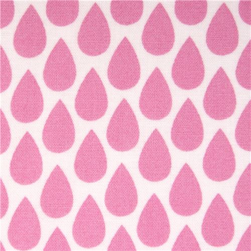 white pink raindrop fabric by Michael Miller USA 1