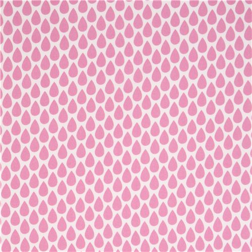 white pink raindrop fabric by Michael Miller USA 2