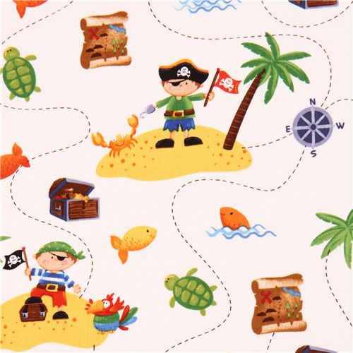 white pirate tissu pour les enfants Ahoy Matie Northcott Studio 1