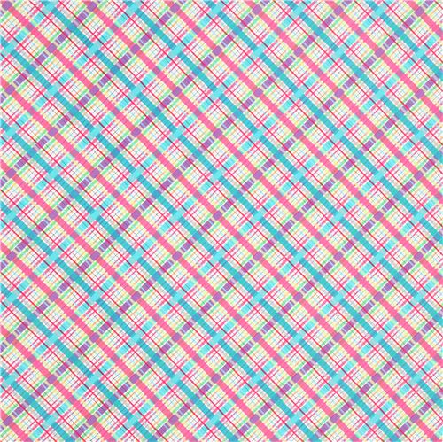 wei�er Plaid Muster Schottenmuster Stoff lila Michael Miller 2