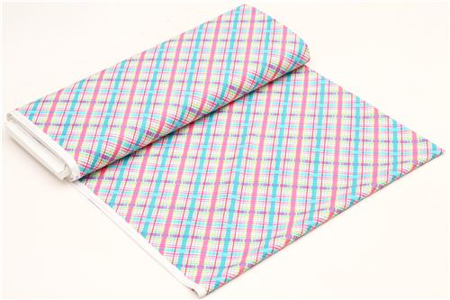 wei�er Plaid Muster Schottenmuster Stoff lila Michael Miller 3