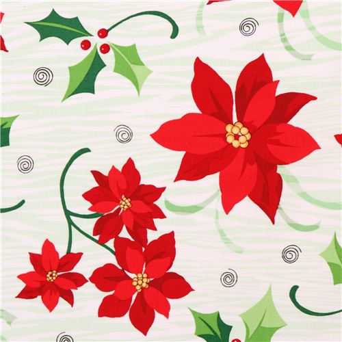 weier Weihnachtsstern Weihnachts Stoff Peppermint Twist Fabric by Japanese  Indie - modeS4u
