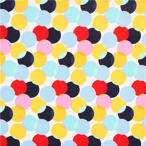 white polka big dot fabric by Michael Miller 2
