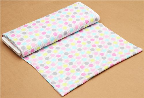 wei�er Polka Dot Punkte Stoff grau, gr�n Michael Miller 3