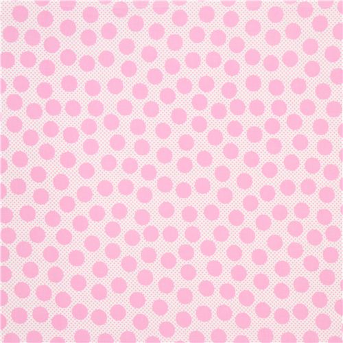 white polka dot fabric teal pink by Michael Miller 2