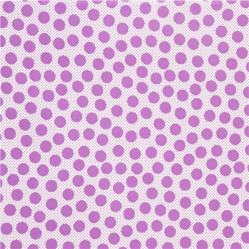 white polka dot fabric teal purple par Michael Miller 2