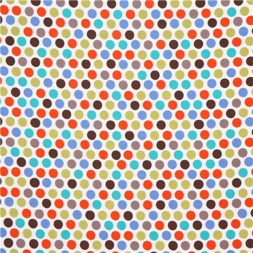 wei�er Polka Dot Punkte Flanellstoff gr�n Michael Miller 2