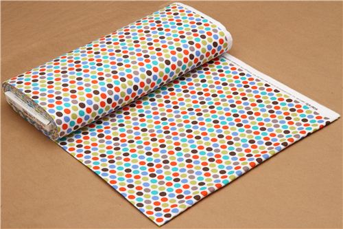 wei�er Polka Dot Punkte Flanellstoff gr�n Michael Miller 3