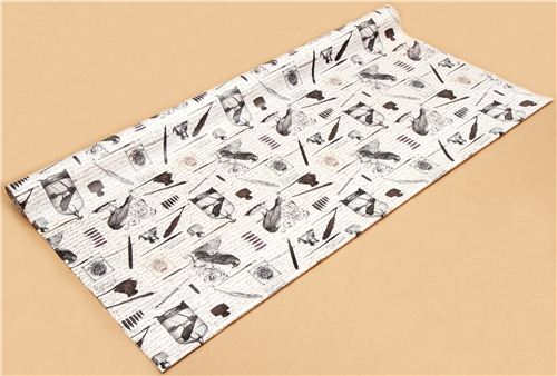 wei�er Premium Laminat Stoff Michael Miller Rabe Kr�he 3