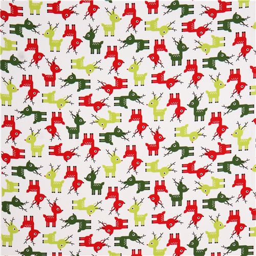 white reindeer tissu de Nol Jingle 3 White par Robert Kaufman 3
