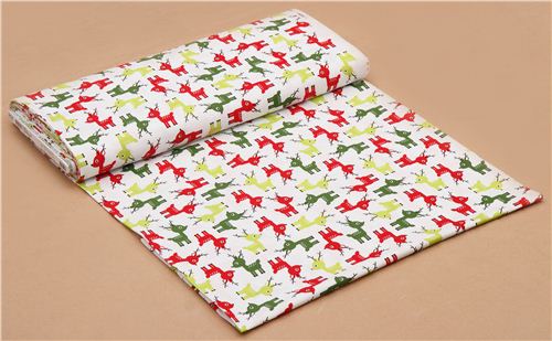 white reindeer tissu de Nol Jingle 3 White par Robert Kaufman 4