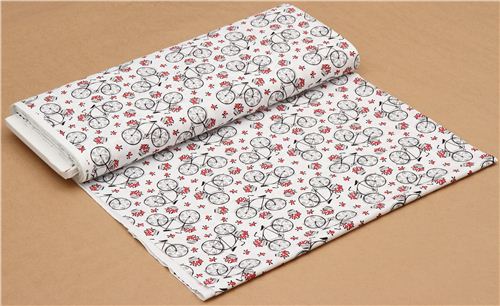 white romantic bike fabric by Timeless Treasures 3