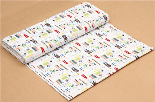 white school supplies fabric by Timeless Treasures USA 3