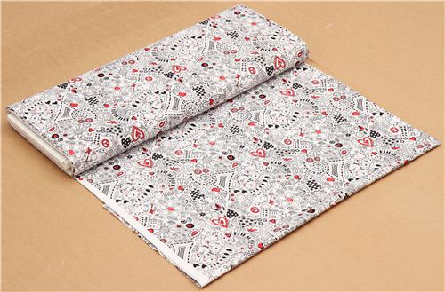 white scribble fabric by Timeless Treasures USA 3