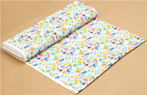 wei�er Meerestiere Stoff von Cosmo aus Japan 3