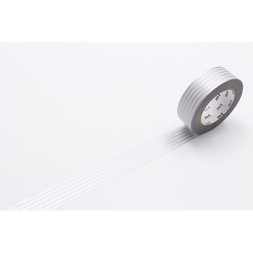 white shiny silver metallic stripe mt Washi Tape deco tape Washi Tape