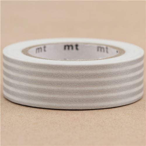 white shiny silver metallic stripe mt Washi Tape deco tape Washi Tape