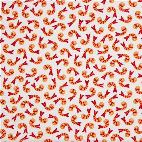 wei�er Shrimps Tier Stoff von Robert Kaufman USA 2