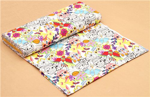 white skull fabric bird Alexander Henry USA 3