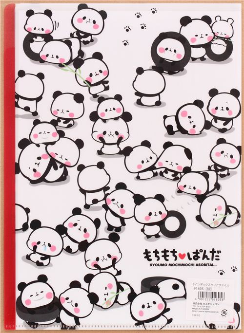 White Small Mochi Pandas 5-pocket A4 Plastic File Folder - Folder 