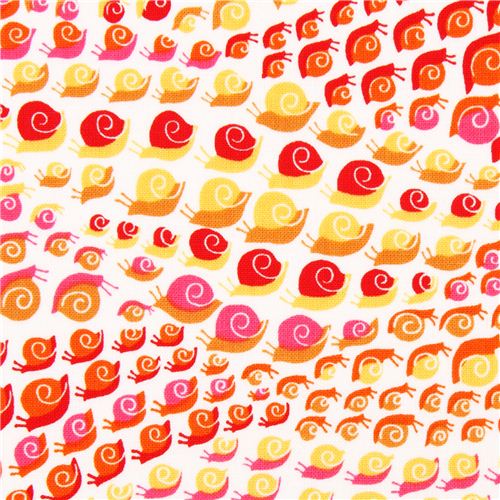 white snail animal fabric Dear Stella USA 1