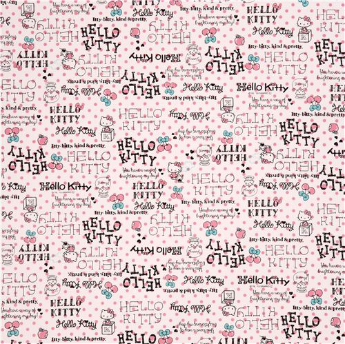 white spotted Hello Kitty oxford fabric logo writing by Sanrio from ...