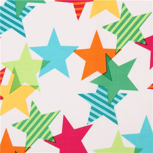 white stars fabric Stars-A-Lined Fresh by Michael Miller USA Fabric by