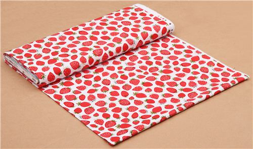 white strawberry fruit fabric Robert Kaufman Metro Market 3