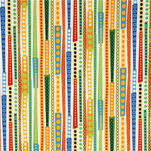 white stripes and circles fabric Realizzato da Robert Kaufman USA 2