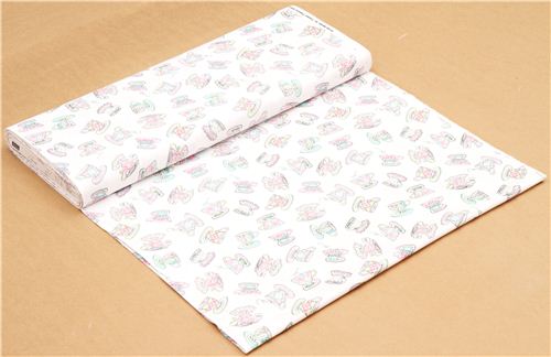 white tea cups fabric by Timeless Treasures USA 3