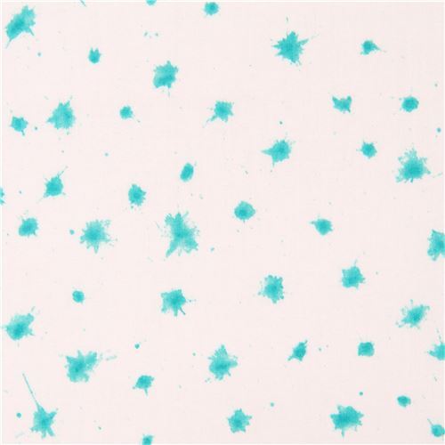 Weier trkiser Farbkleckser Cloud 9 Bio-Baumwolle Stoff Brush Strokes Stoff