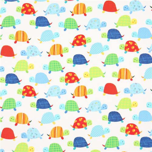 white turtle animal fabric Timeless Treasures USA - Animal Fabric ...