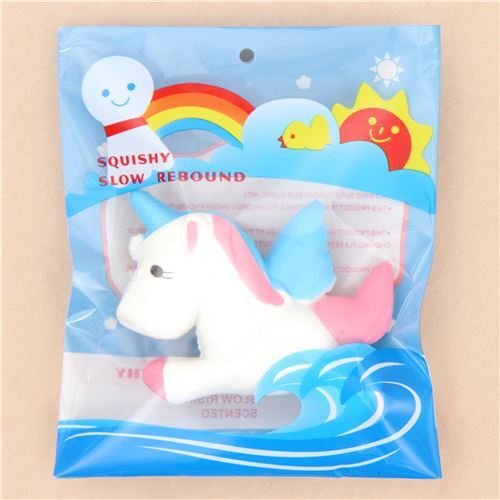 Squishy weißes Einhorn mit blauer Mähne 8