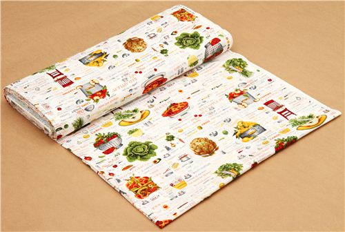 white vegetable fabric Robert Kaufman tomato artichoke 3