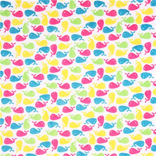 white whale minky fabric fleece plush Robert Kaufman 2