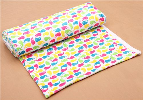 white whale minky fabric fleece plush Robert Kaufman 3