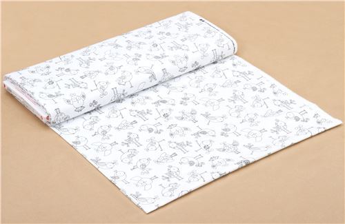 White With Cute Bird Fabric Andover USA Sweet Tweets - ModeS4u