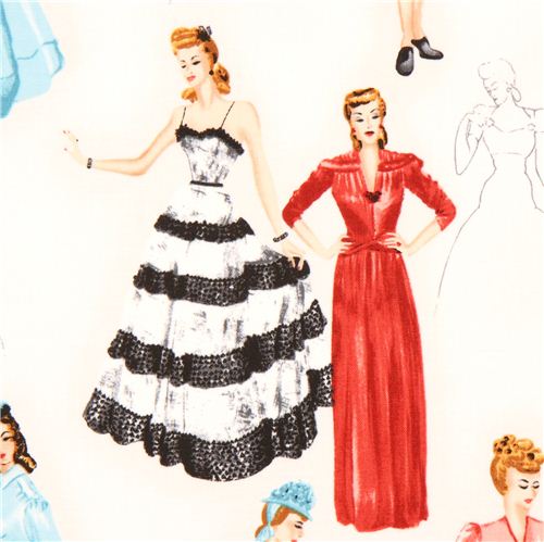 white woman Glamour Girls fabric Robert Kaufman USA 1