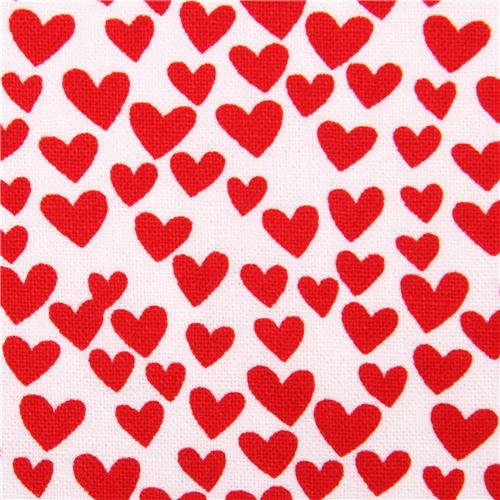 whiteTimeless Treasures red hearts love fabric from the USA Fabric by ...