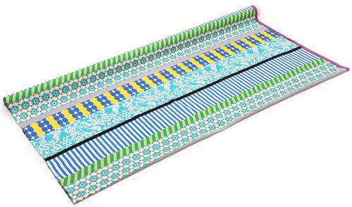 wide bird stripe echino poplin fabricgara blue yellow 3