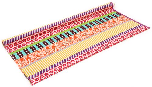 wide bird stripe echino poplin fabricgara orange yellow 3