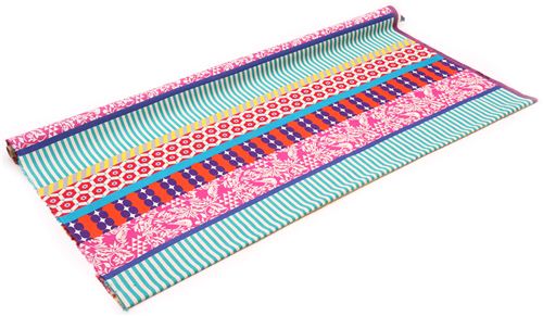 wide bird stripe echino poplin fabricgara pink orange 3