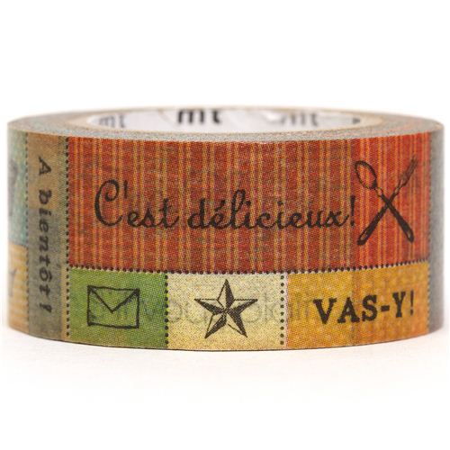 wide mt Washi Masking Tape deco tape French wishes Washi Masking