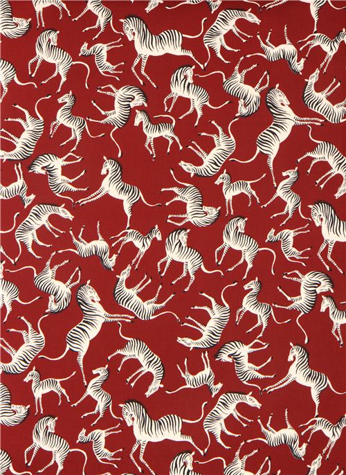 wine red Alexander Henry zebra animal fabric Kewende 3