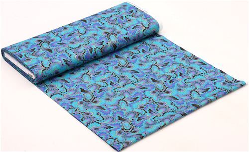 Remnant 45 cm - wings fabric Timeless Treasures Palazzo Peacock 3